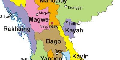 Mianmaro žemėlapio nuotrauką