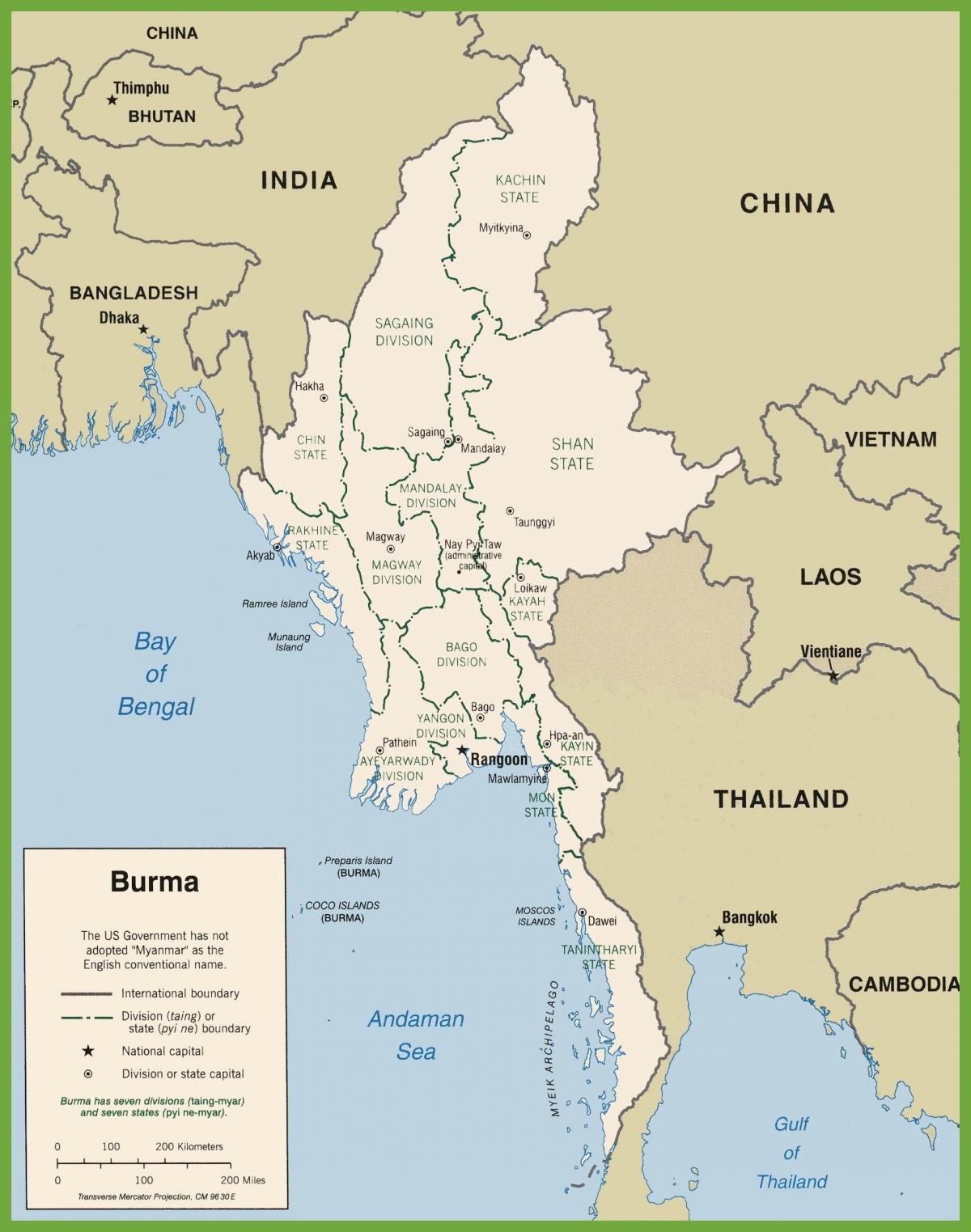 Birmos politinį žemėlapį