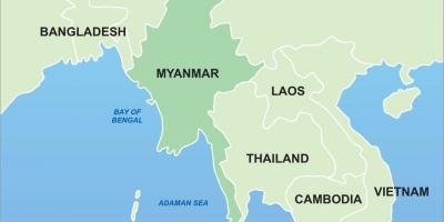 Mianmaras azijos žemėlapis
